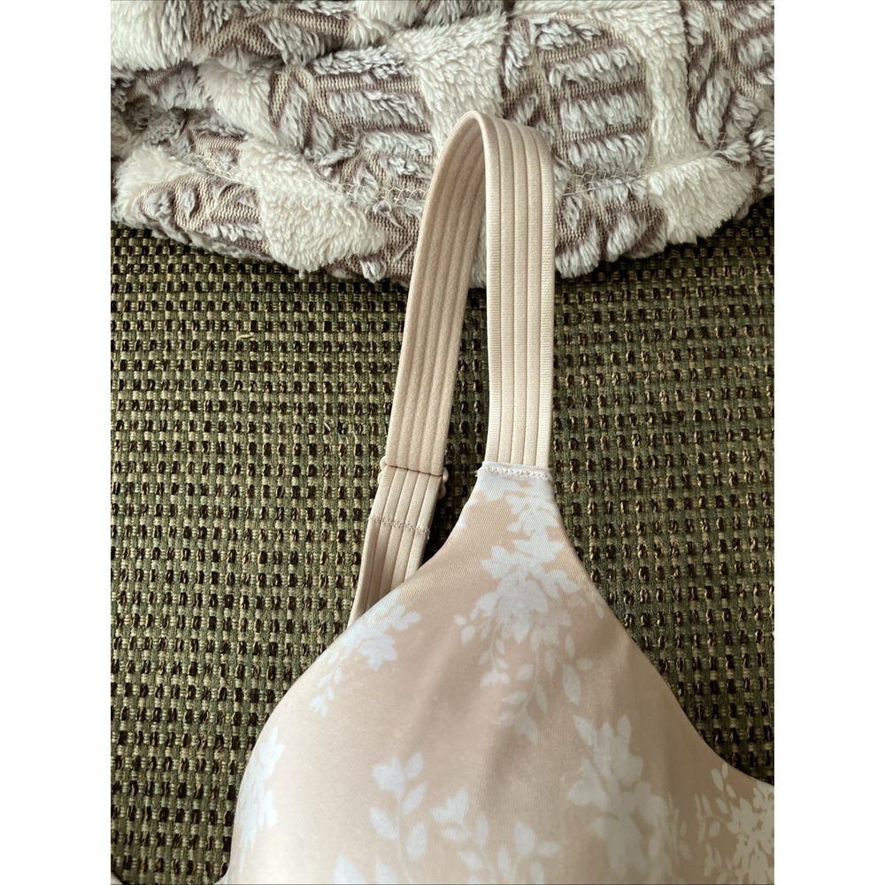 Bali T-Shirt Underwire Bra Size 42C 3W11 Nude white floral print One Smooth You - Picture 3 of 6